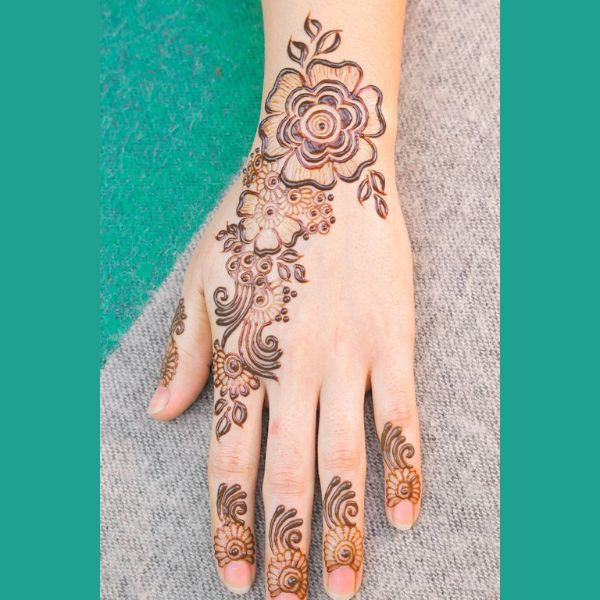 lovely mehndi design 2023 new style simple and back side mehndi design  for wonderful hand decoration