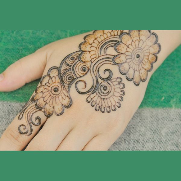 a wonderful back side mehndi design which is very easy and simple to draw on hand