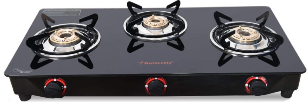 Butterfly Smart Glass 3 Burner butterfly