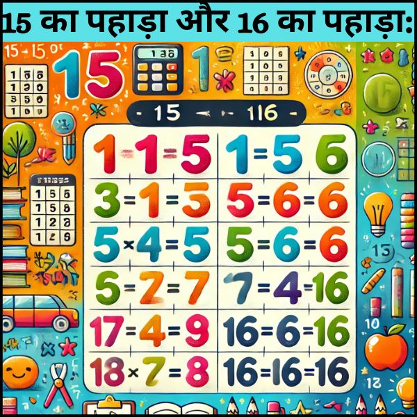 15 का पहाड़ा और 16 का पहाड़ा | 15 Aur 16 ka Pahada