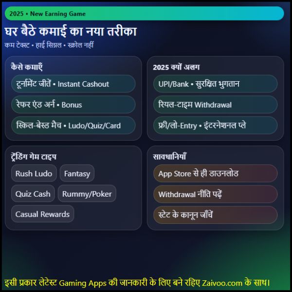2025 Best New Earning Game  घर बैठे कमाई करने का नया तरीका
