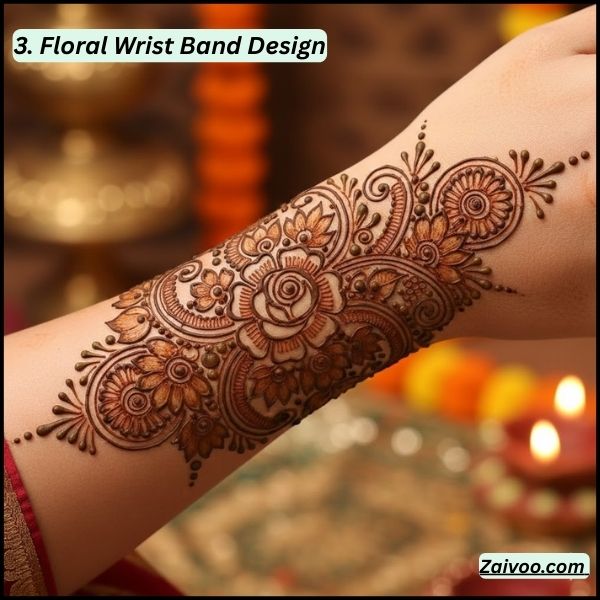 3. Floral Wrist Band Design