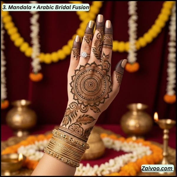 3. Mandala + Arabic Bridal Fusion