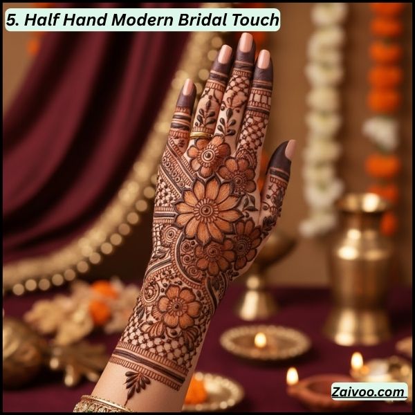 5. Half Hand Modern Bridal Touch