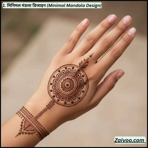 1. मिनिमल मंडला डिजाइन (Minimal Mandala Design)