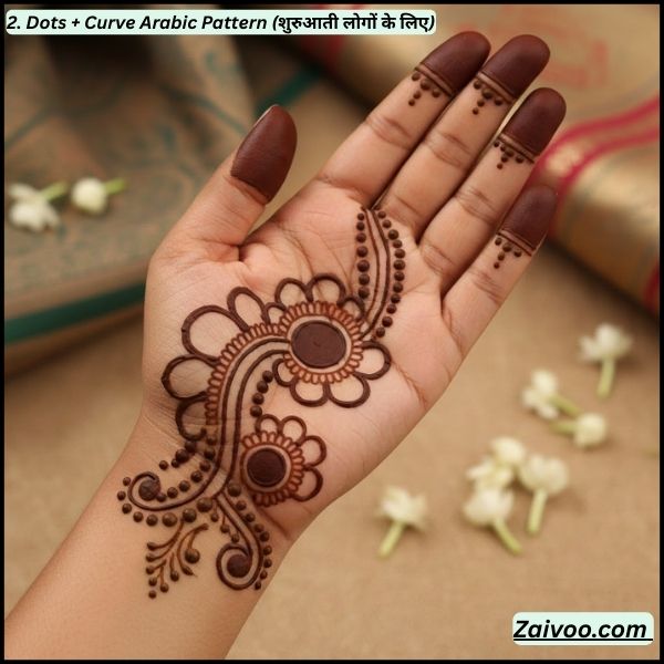 2. Dots + Curve Arabic Pattern (शुरुआती लोगों के लिए)
