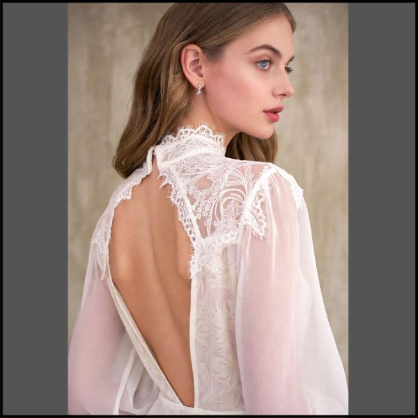 Deep Cut Back Blouse Trend