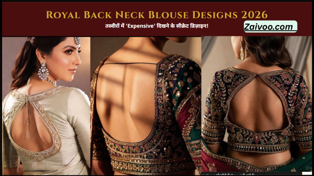 Back Neck Blouse Designs जो photos में royal लगती हैं
