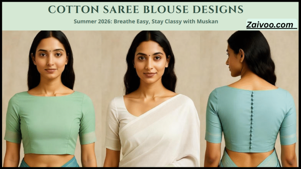 Cotton Saree Blouse Designs for Summer