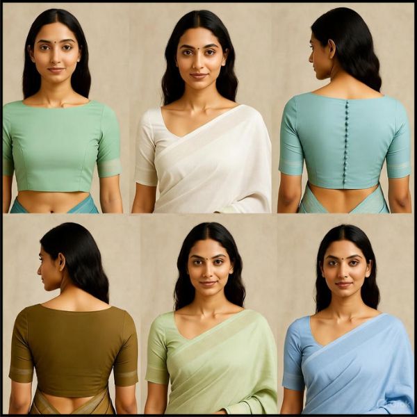 Cotton Saree Blouse Designs for Summer  