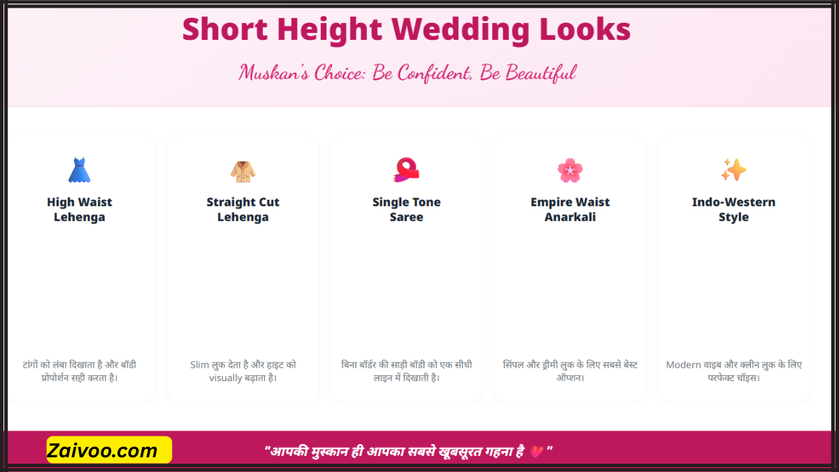 कम हाइट वाली लड़कियों के लिए शादी का आउटफिट कैसे चुनें?