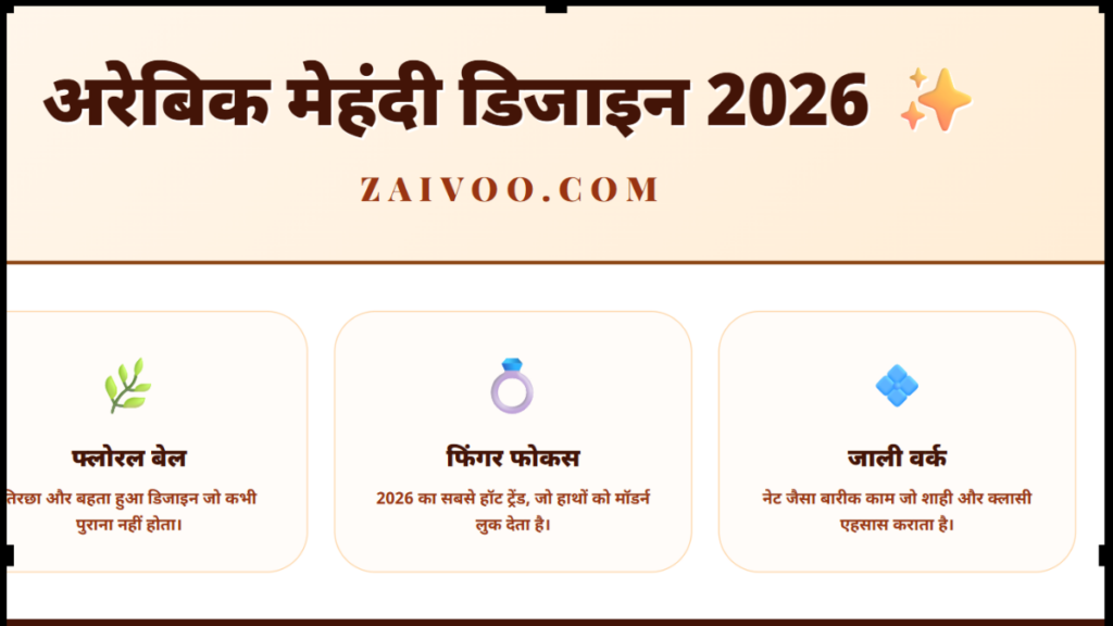 अरेबिक मेहंदी डिजाइन 2026 में