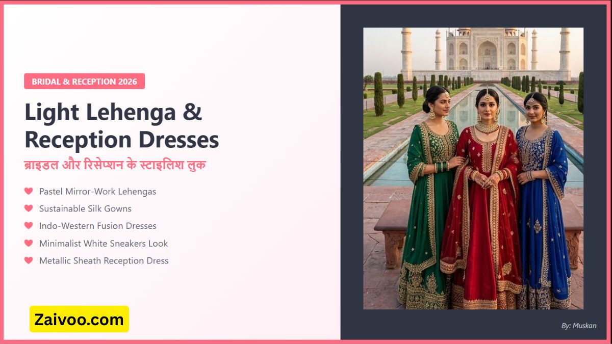 Bridal & Reception Outfits for Girls 2026 Light Lehenga & Reception Dresses