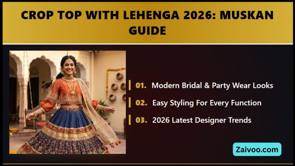 Crop Top with Lehenga 2026 मुस्कान की Bridal & Party Wear Styling Guide (For Girls)
