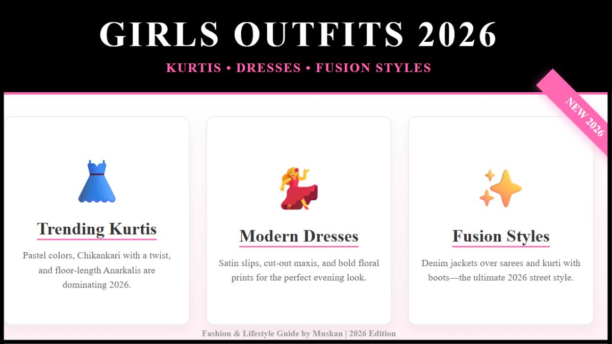 Girls Outfits 2026 Trending Kurtis, Dresses & Fusion Styles You Need Now