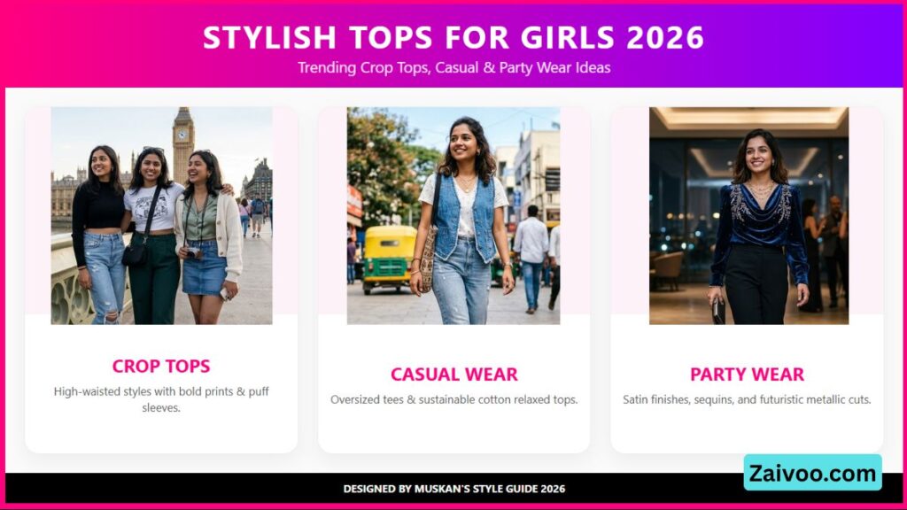 Stylish Tops for Girls 2026 Crop Tops, Casual & Party Wear Ideas