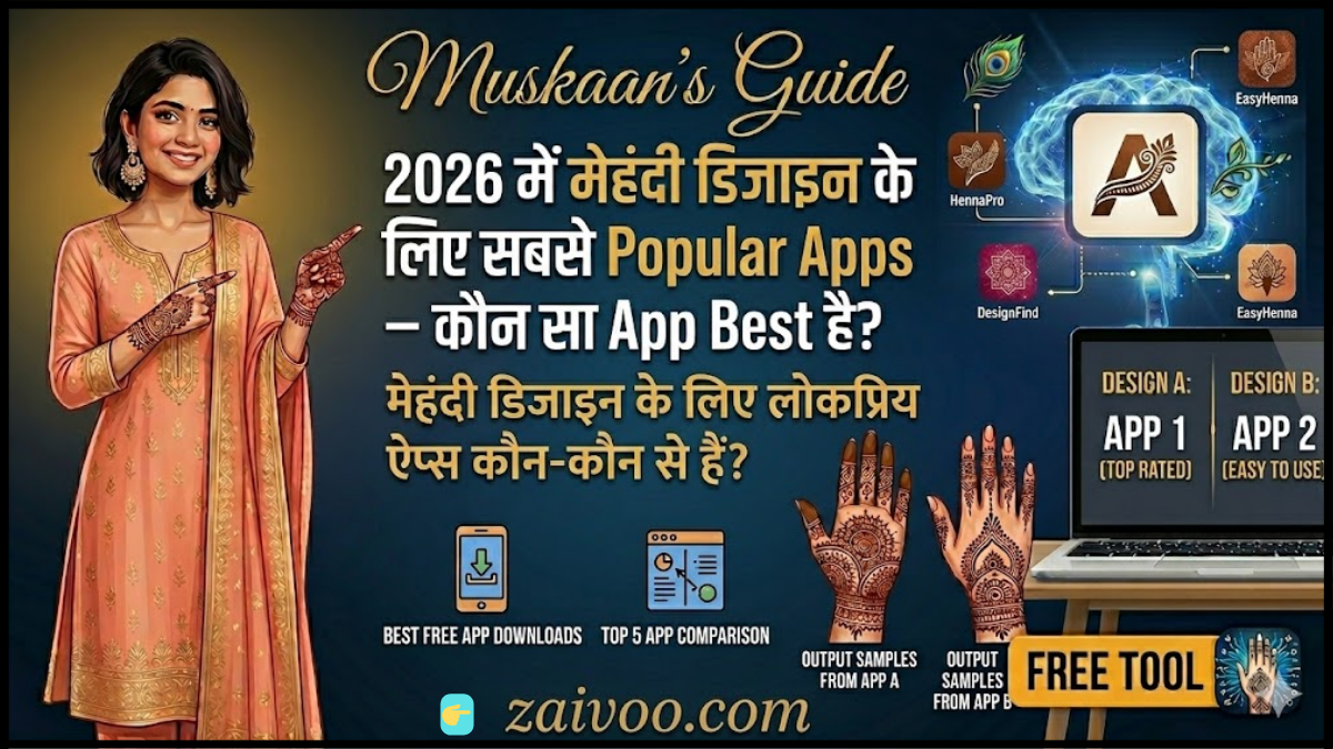 मेहंदी डिजाइन के लिए लोकप्रिय ऐप्स कौन-कौन से हैं?