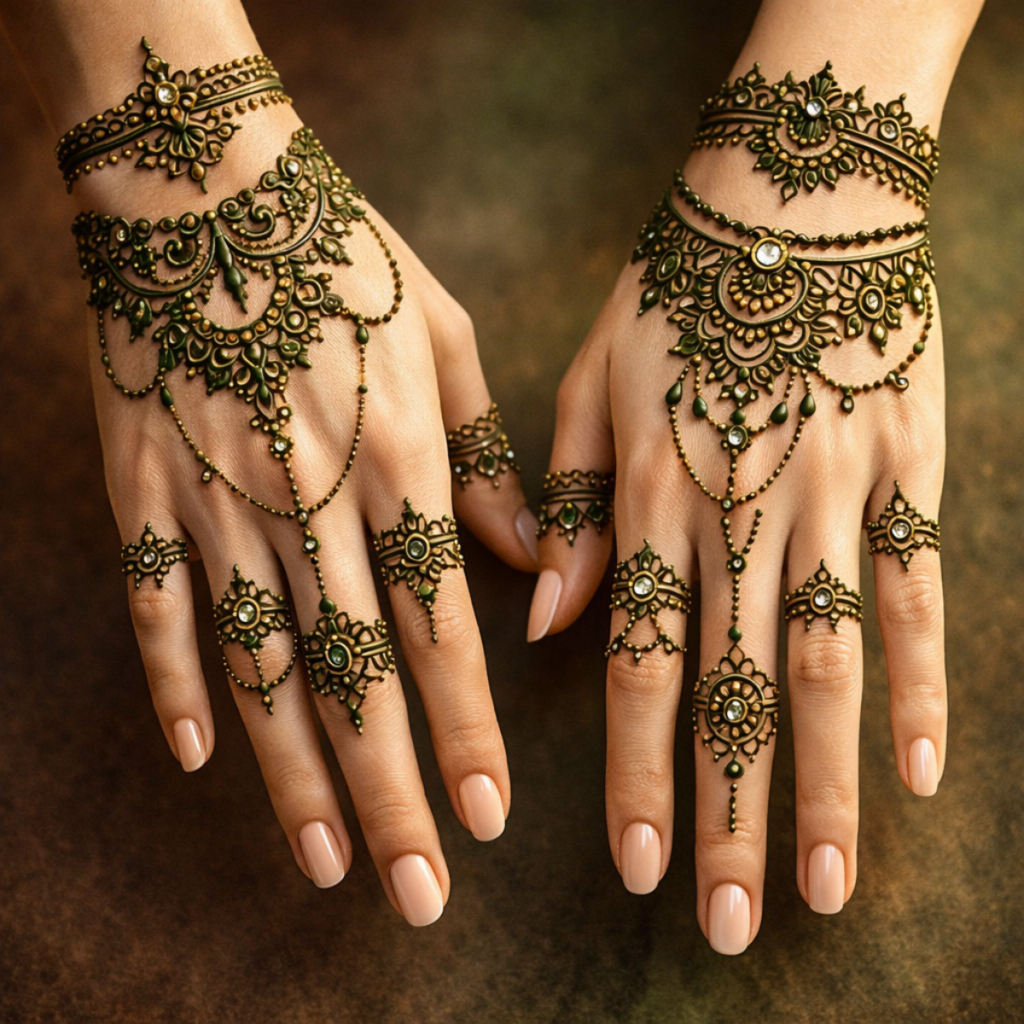 100 Premium Green and Brown Elegant Mehndi Designs