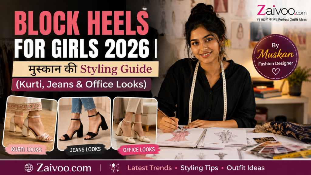 Block Heels for Girls 2026  मुस्कान की Styling Guide (Kurti, Jeans & Office Looks)